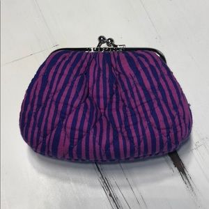 VERA BRADLEY DOUBLE KISS LOCK WALLET COIN POUCH